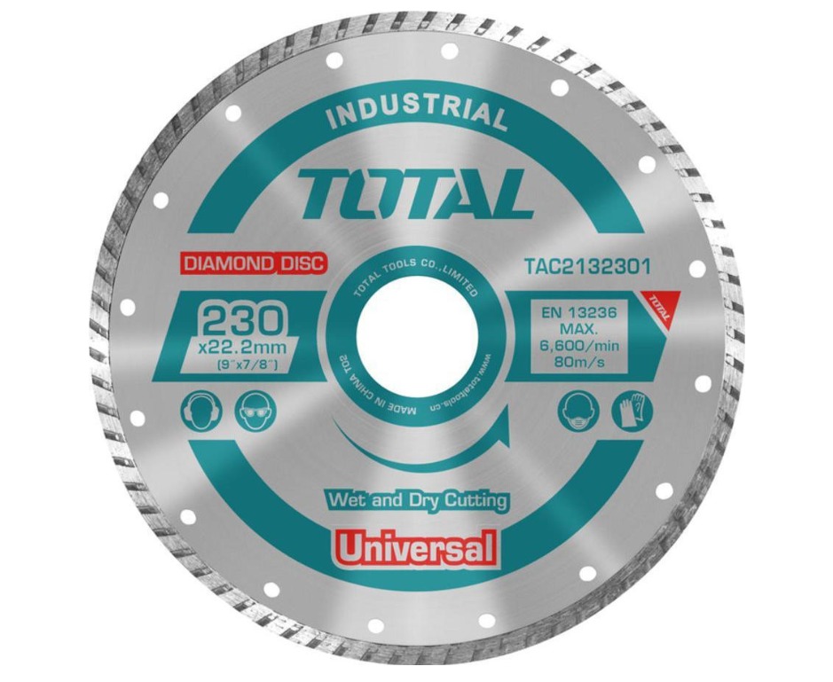 Total Διαμαντόδισκος Κοπής Universal Turbo 230mm TAC2132301