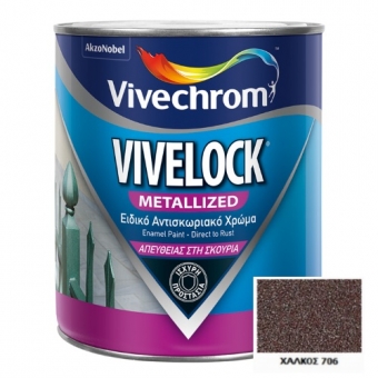 Vivelock Metallized 706 Χαλκός 750ml - Αντισκωριακό Χρώμα