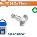 WADFOW ΛΑΜΑΡΙΝΟΒΙΔΑ ΑΥΤΟΔ/ΤΗ ΓΑΛΒ. WAFFER 8 X 1/2" / 4.2 Χ 13mm 530TEM ΣΕ ΠΛΑΣΤΙΚΟ ΒΑΖΑΚΙ (WXS3T11)