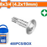 WADFOW ΛΑΜΑΡΙΝΟΒΙΔΑ ΑΥΤΟΔ/ΤΗ ΓΑΛΒ. WAFFER 8 X 3/4" / 4.2 Χ 19mm 400TEM ΣΕ ΠΛΑΣΤΙΚΟ ΒΑΖΑΚΙ (WXS3T12)