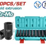 TOTAL ΣΕΤ ΚΑΡΥΔΑΚΙΑ ΑΕΡΟΣ ΕΞΑΓΩΝΑ ΜΑΥΡΑ ΜΑΚΡΙΑ 1/2" 10ΤΕΜ (THKISD12102L)